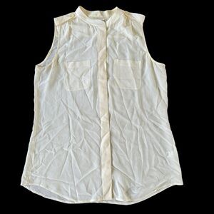 Banana Republic Cream Sleeveless Blouse